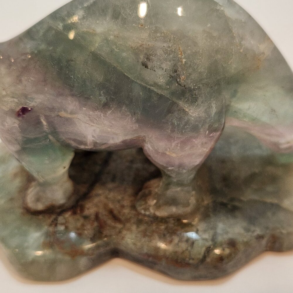 Hand Carved Fluorite Crystal Dinosaur Figurine - Picture 8 of 10
